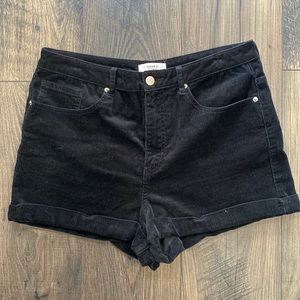Black Corduroy Shorts